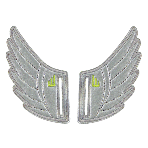 Shwings Silver Foil Wings for Velcro Shoes