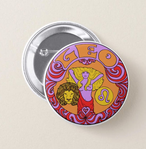 Leo Zodiac Button Pin