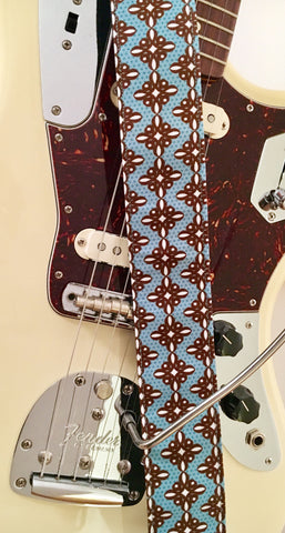 Turquoise & Brown Knot Guitar Strap