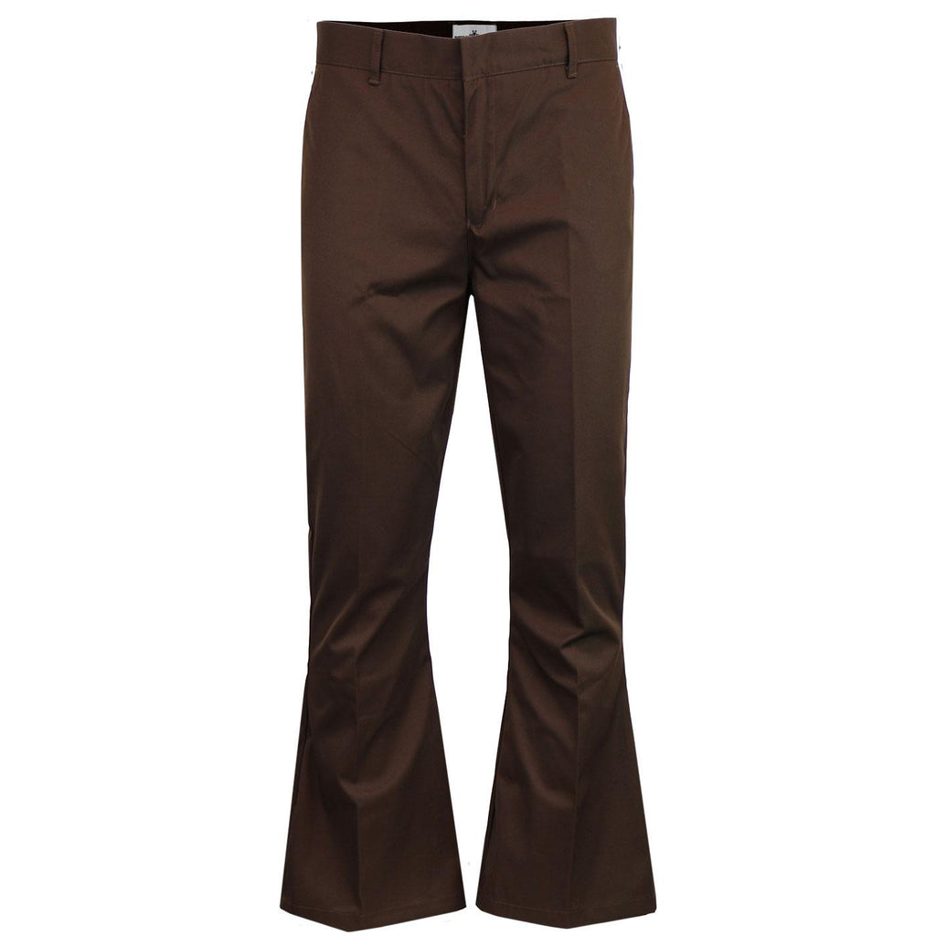 Bolan Retro Stay-Pressed Bellbottom Trousers Brown