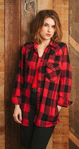 Classic Flannel Overshirt with Pockets
