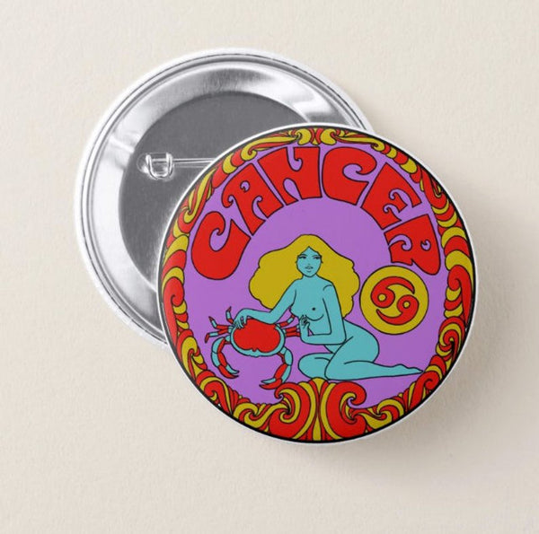 Cancer Zodiac Button Pin