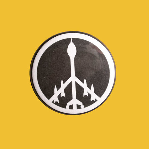 Drone Peace Symbol Button Badge Pin