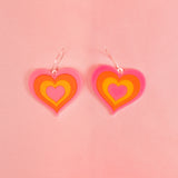 Free Love Hoop Earrings in Orange & Pink