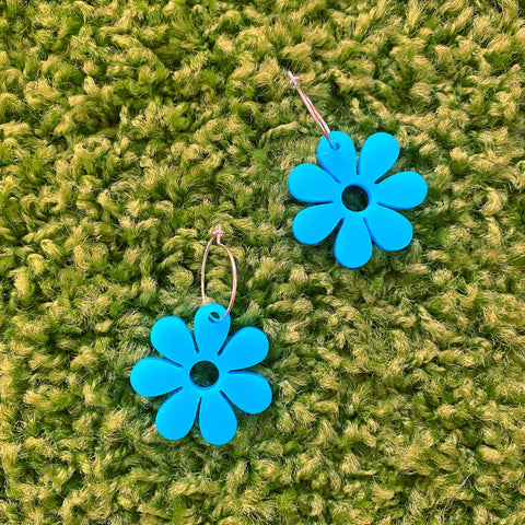 Mini Hazey Dazey Hoop Earrings in Bodacious Blue