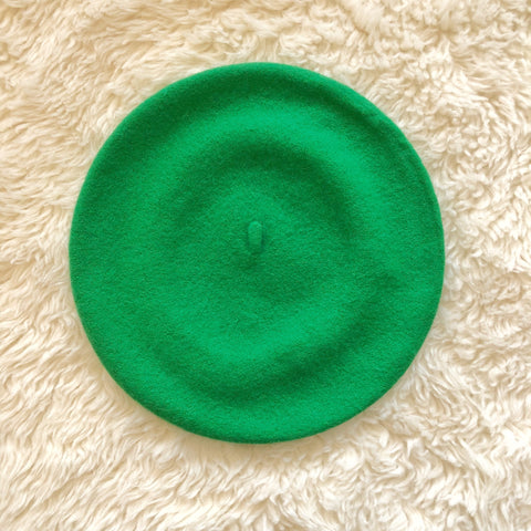 Wool Beret Spring Green