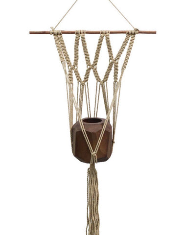 36" Macrame Plant Hanger Wall Natural