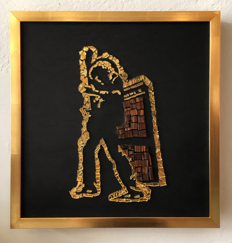 T Rex Mosaic Tile Art Framed