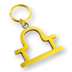 Brass Zodiac Key Ring Libra