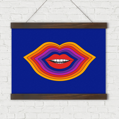 Lips Linen Wall Hanging