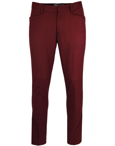 Logan Slim Trousers Burgundy