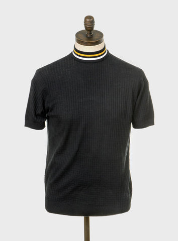 Nolan Black Shirt with Mustard & White Tipping