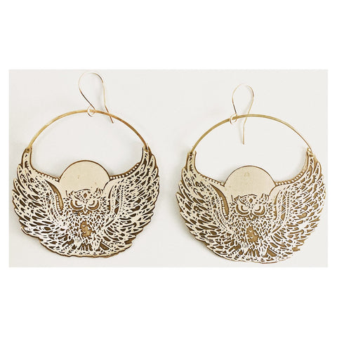 Moon Owl Earrings