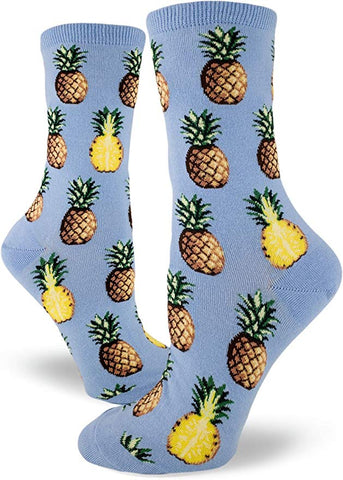 Pursuit of Pineapples Women's Crew Socks Bluebell