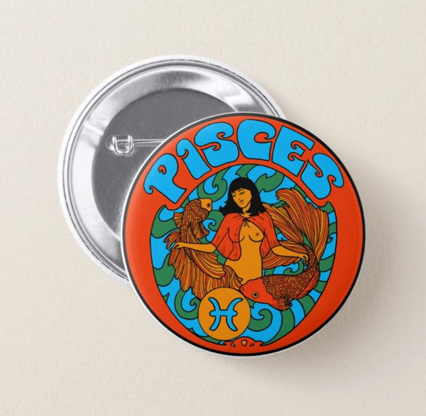Pisces Zodiac Button Pin