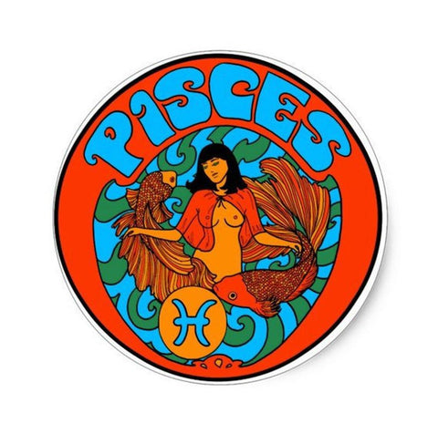 Pisces Zodiac Sticker 3"