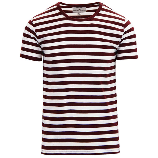 RetroRocket Stripe Tee in Zinfandel & White