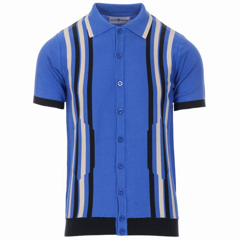 Shockwave Knitted Polo Cardigan Amparo Blue