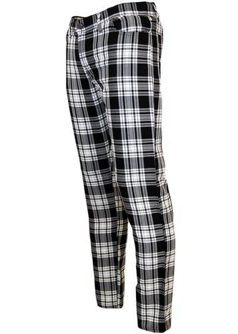 Tartan Slim Black & White Trousers