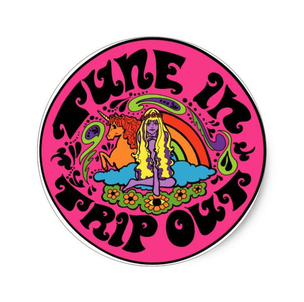 Tune In Trip Out Sticker 5"