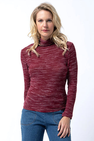 ‘70s Turtleneck in Burgundy Heather