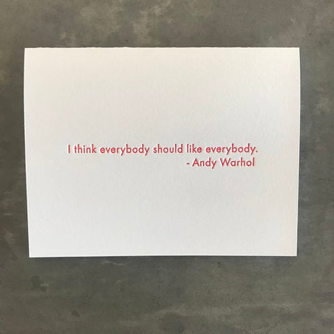 Andy Warhol Quote Card